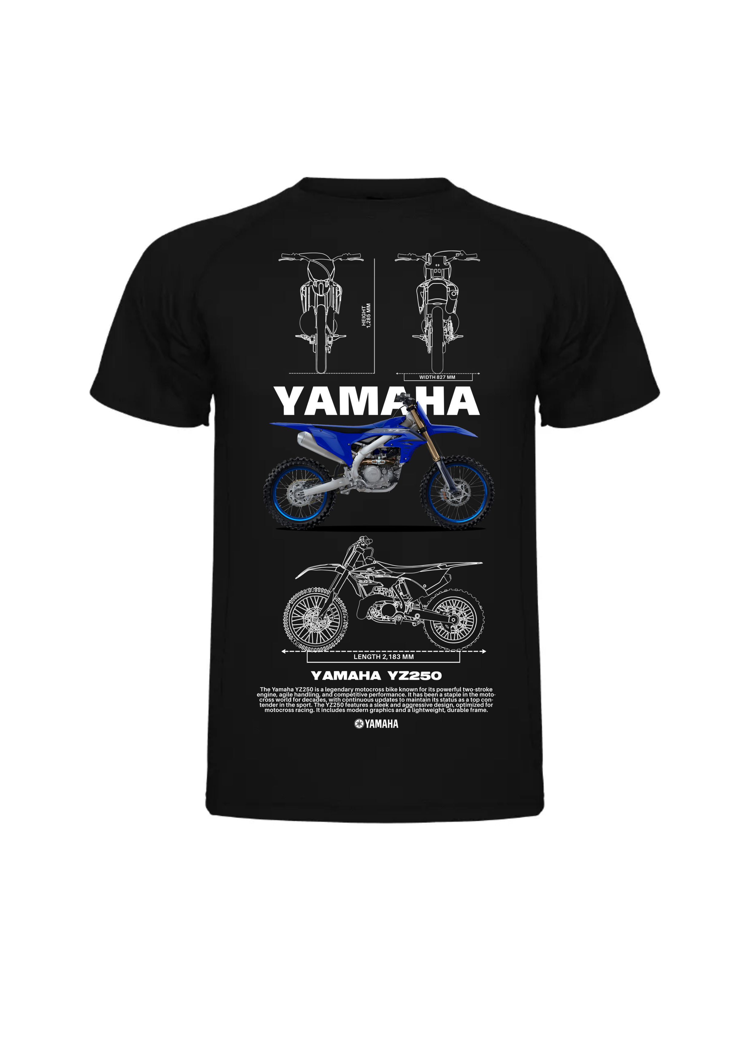 Camiseta Yamaha YZ250 Negra