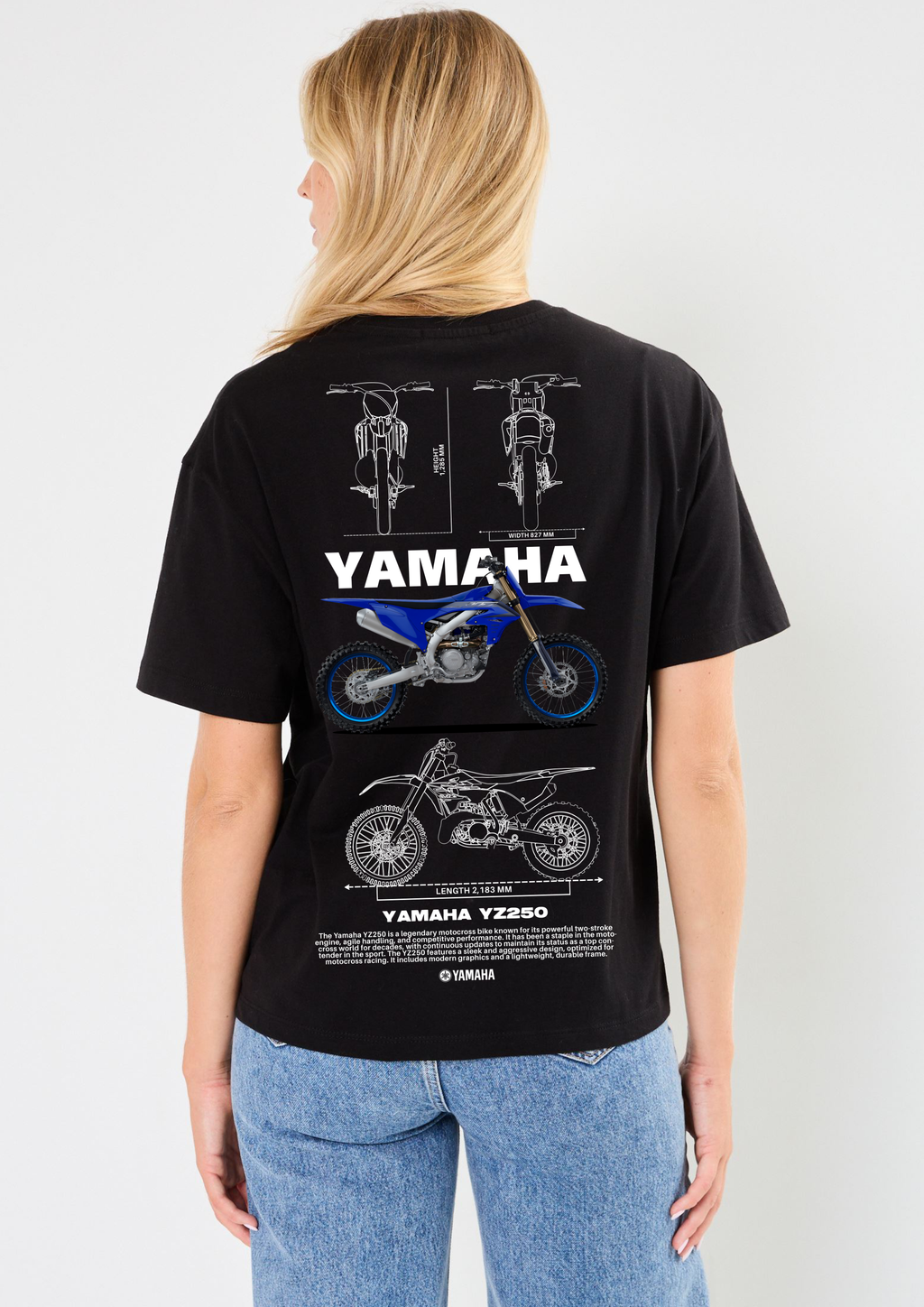 Camiseta Yamaha YZ250 Negra