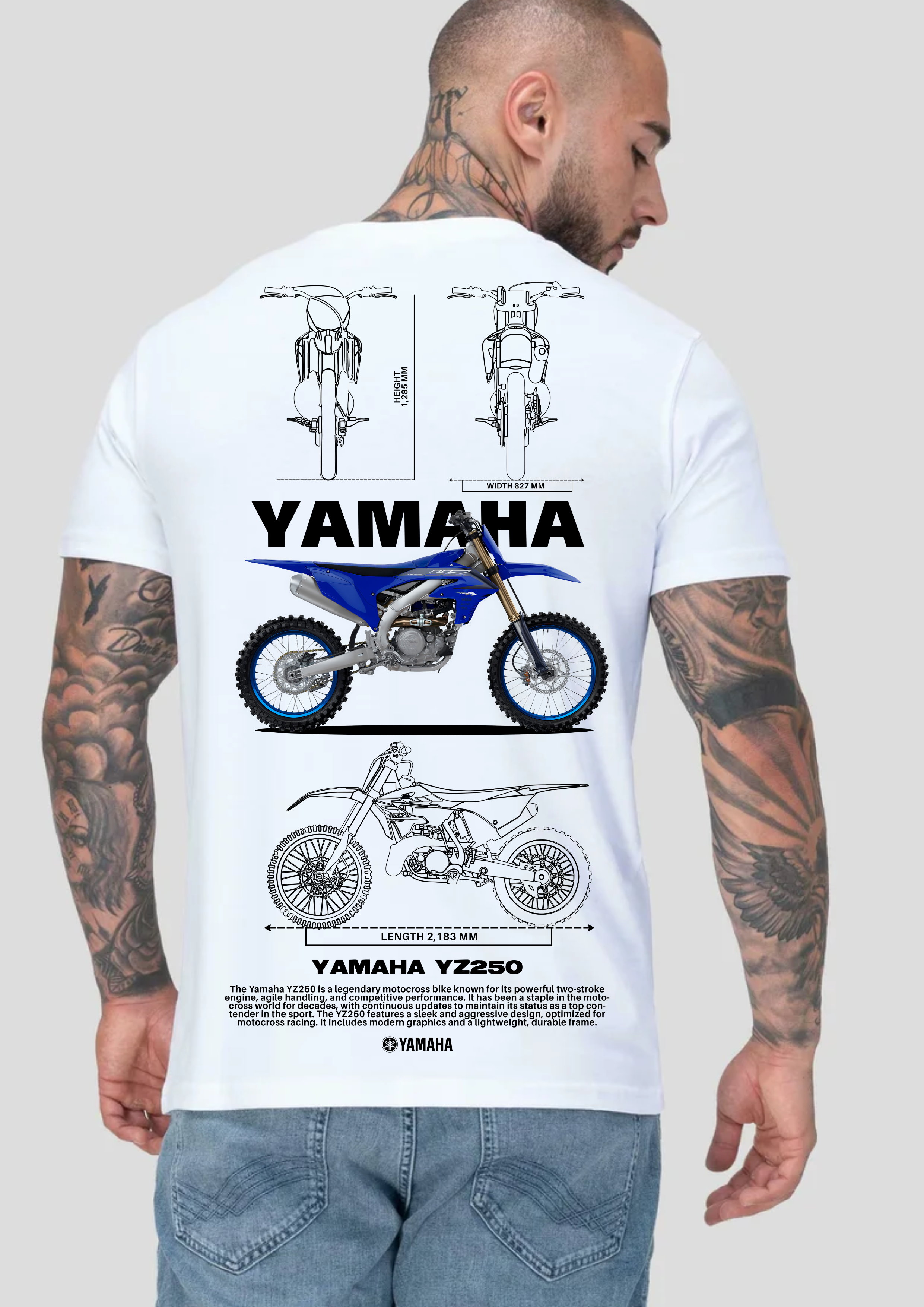 Camiseta Yamaha YZ250 Blanca