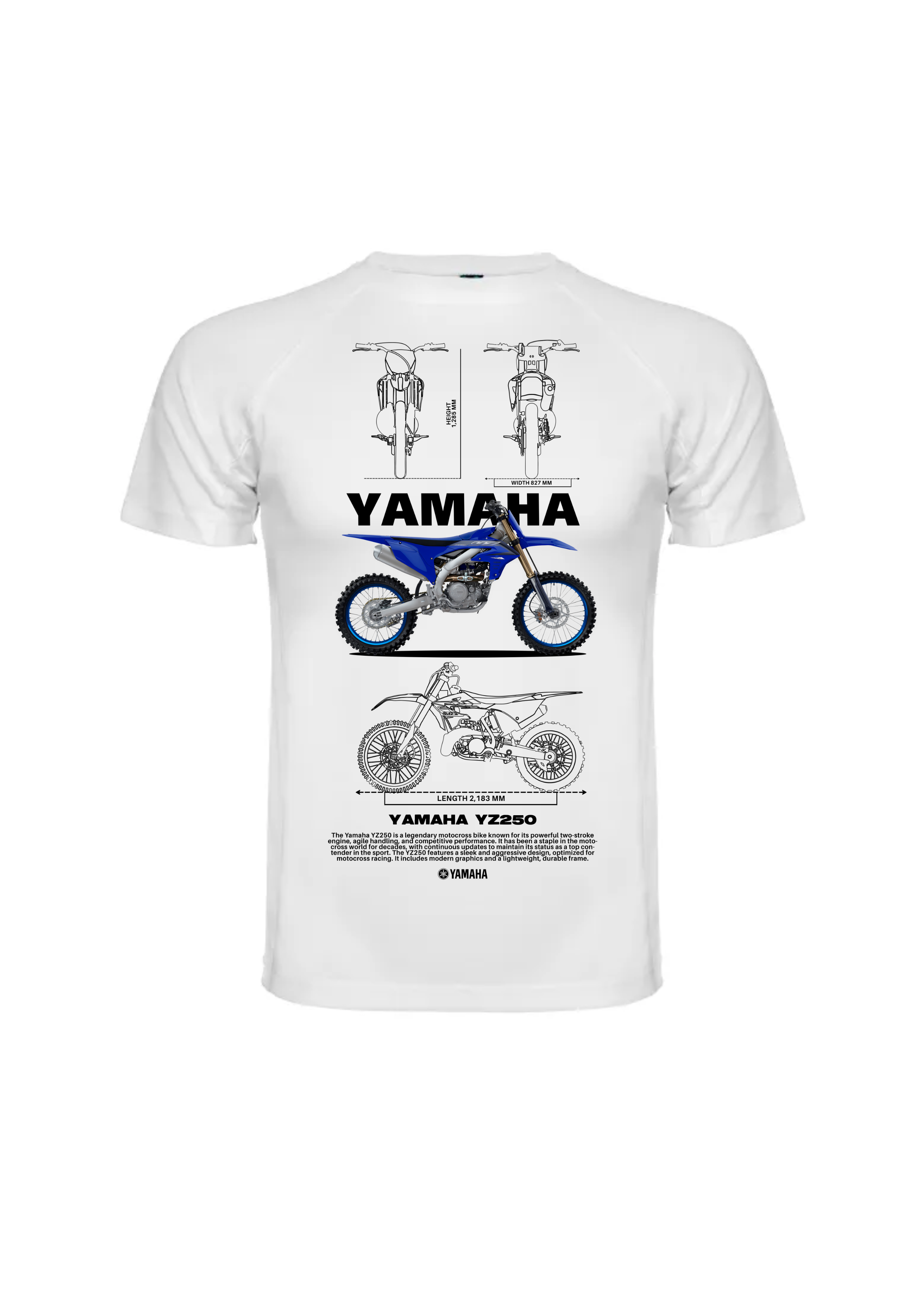 Camiseta Yamaha YZ250 Blanca
